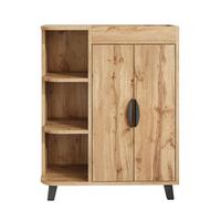 SCHUHSCHRANK in naturholz-optik, mit offenen fächern und oberer ablage - Naturfarben, Holzwerkstoff (80/99/32cm) - Urban Meuble