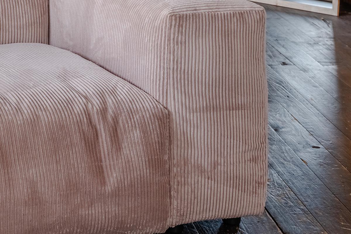 SESSEL MIA Taupe Cord - Taupe/Schwarz, Kunststoff/Textil (192/72/120cm) - KAWOLA