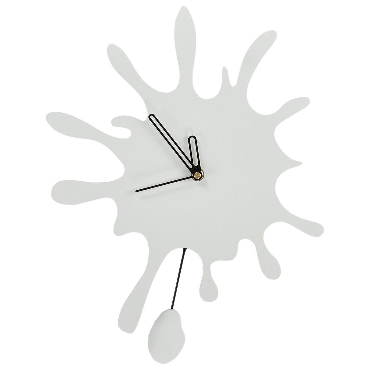 WANDUHR Weiß Fully - Weiß, Holzwerkstoff (27/37/1cm) - Beliani