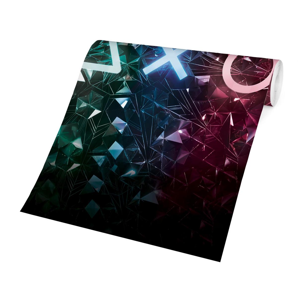 FOTOTAPETE Controller Symbole in Kristallen 240/240 cm - Multicolor, Papier (240/240cm) - Bilderwelten