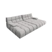 BIG SOFA VIVIEN Silber Velvet - Silberfarben/Schwarz, Kunststoff/Textil (296/85/178cm) - KAWOLA