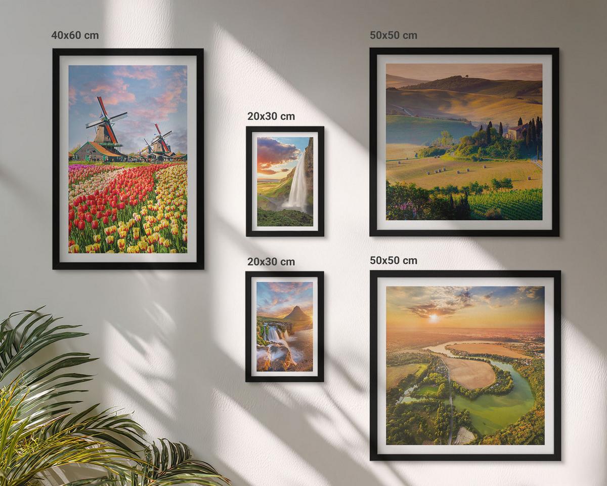 BILDER SET 5er Set - 50x50 cm & 20x30 cm & 40x60 cm Schwarzer Rahmen - Whisky, Wein, Champagner, Kaffee, Alkohol - Schwarz, Kunststoff (40/60cm) - TULUP