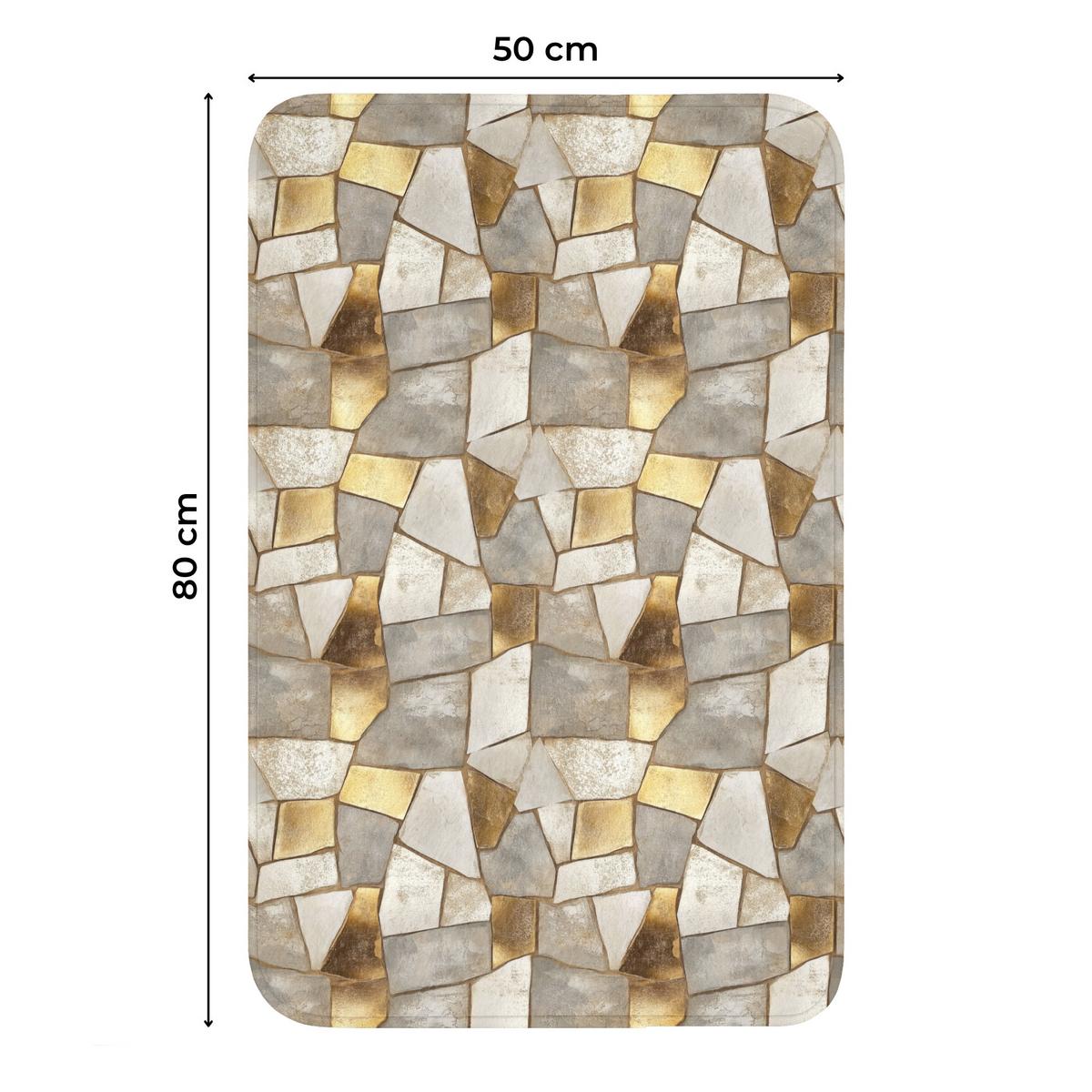 WC-VORLEGER Mosaik - Marmor - Gold WC Teppich 50x80 cm - Champagner, Textil (50/1cm) - OnlyWow