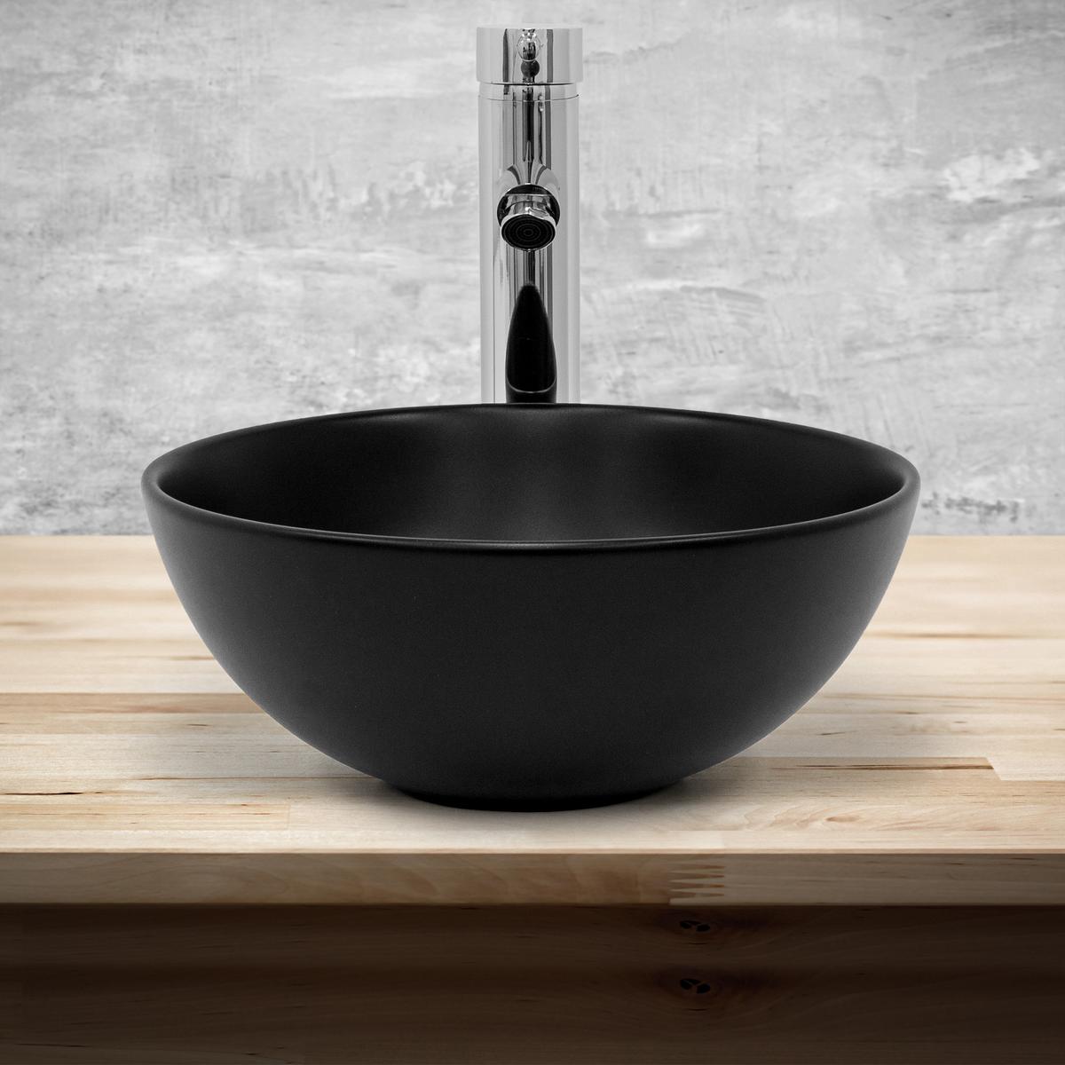 WASCHBECKEN - Schwarz, Keramik (32/13.5/32cm) - ML-DESIGN