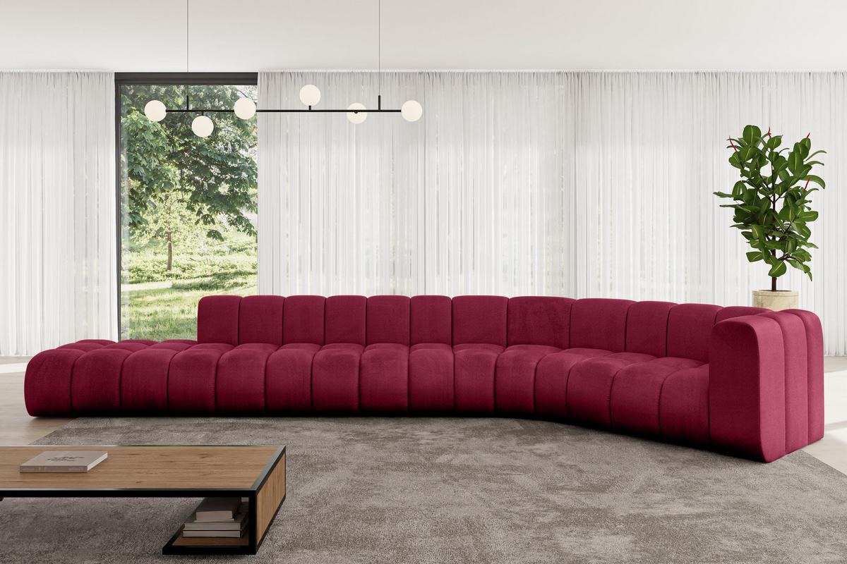 ECKSOFA modulares Sofa Tilmo-L2 - 490x194x70 cm Bordeauxrot - Bordeaux, Holzwerkstoff/Textil (490/194cm) - ALTDECOR