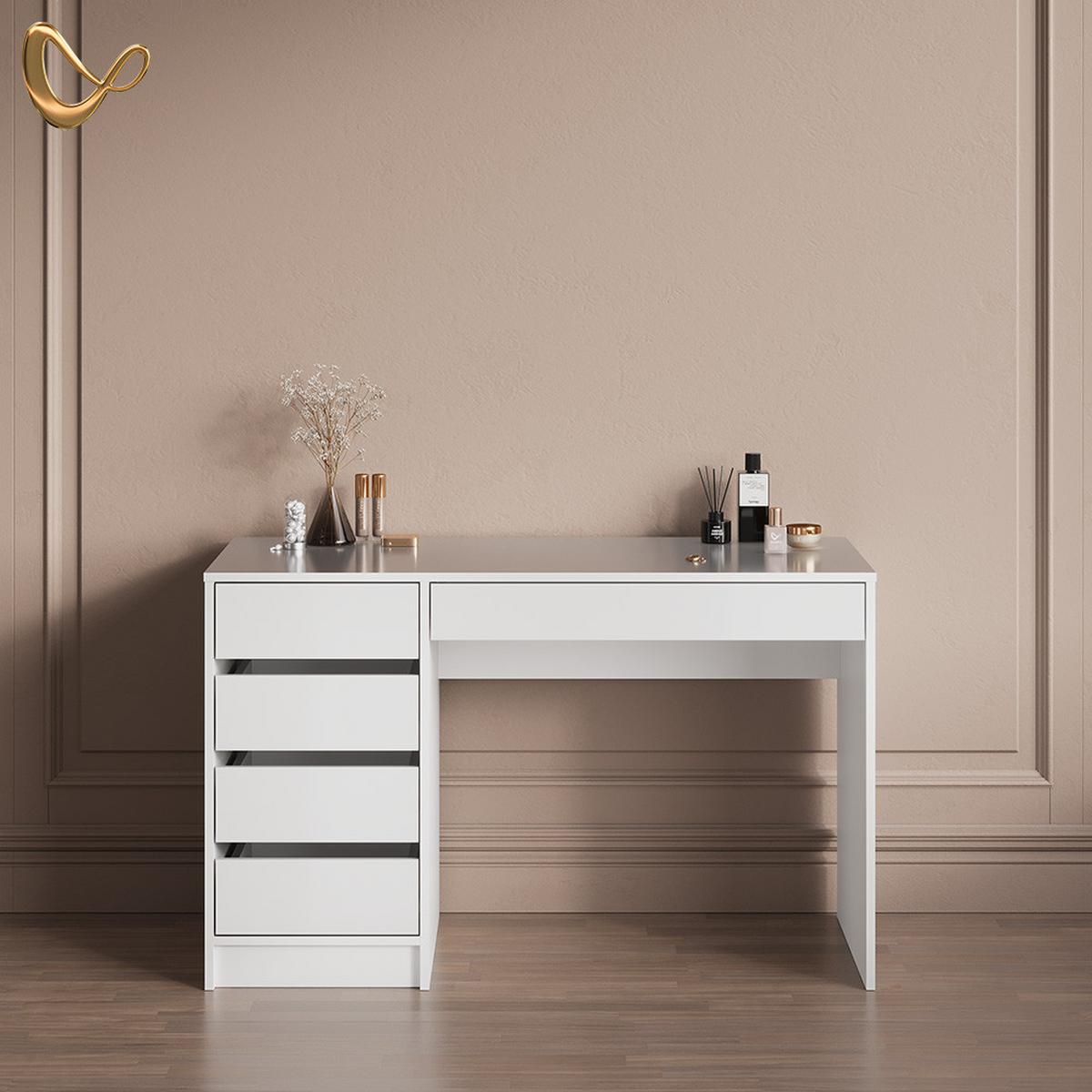 SCHMINKTISCH Imola Weiß Hochglanz 120 x 75 cm - Weiß Hochglanz, Holzwerkstoff (55/120/75cm) - Livinity®