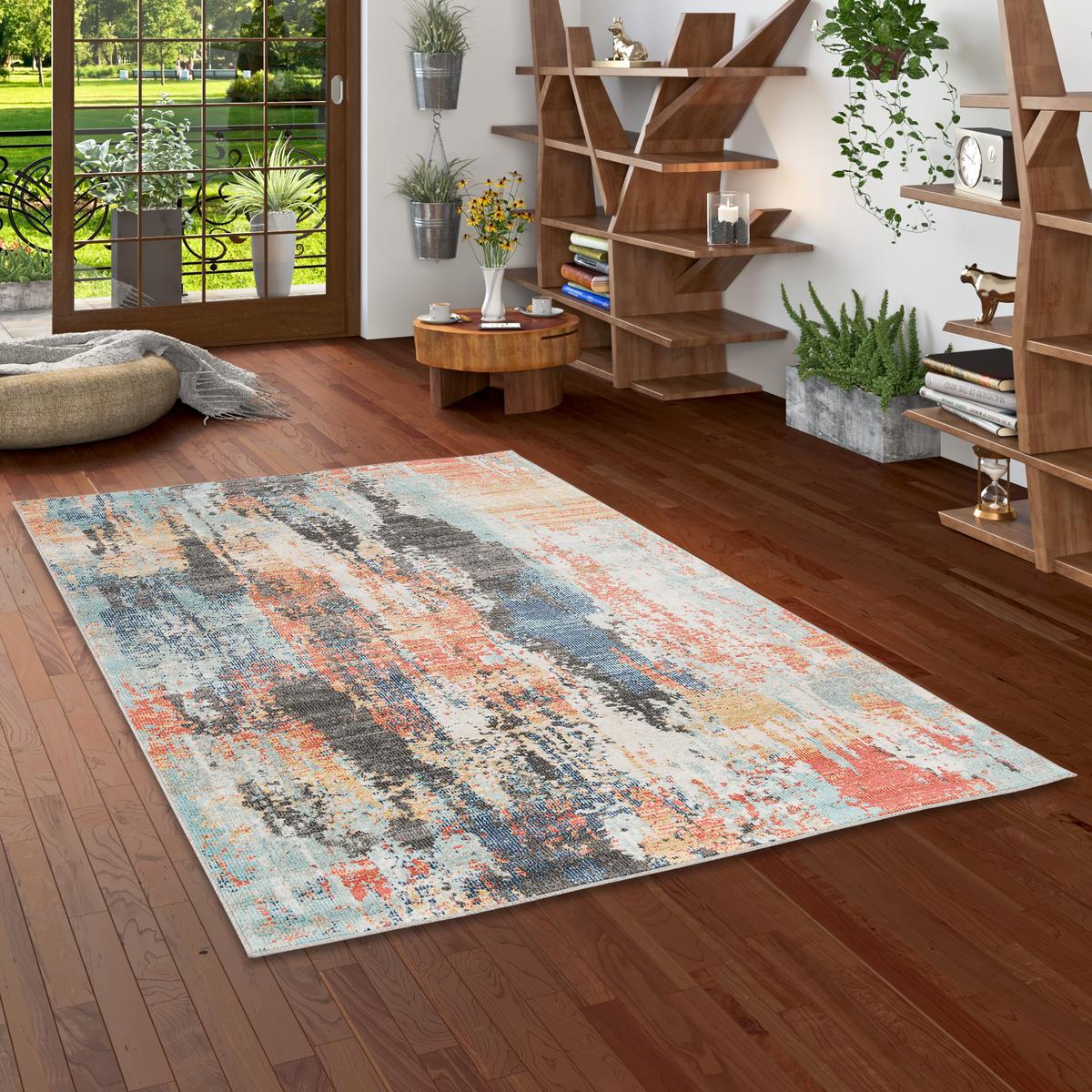 DESIGNER IN UND OUTDOOR TEPPICH VINTAGE MUSTER - Rotbraun, Textil (80/150cm) - Pergamon