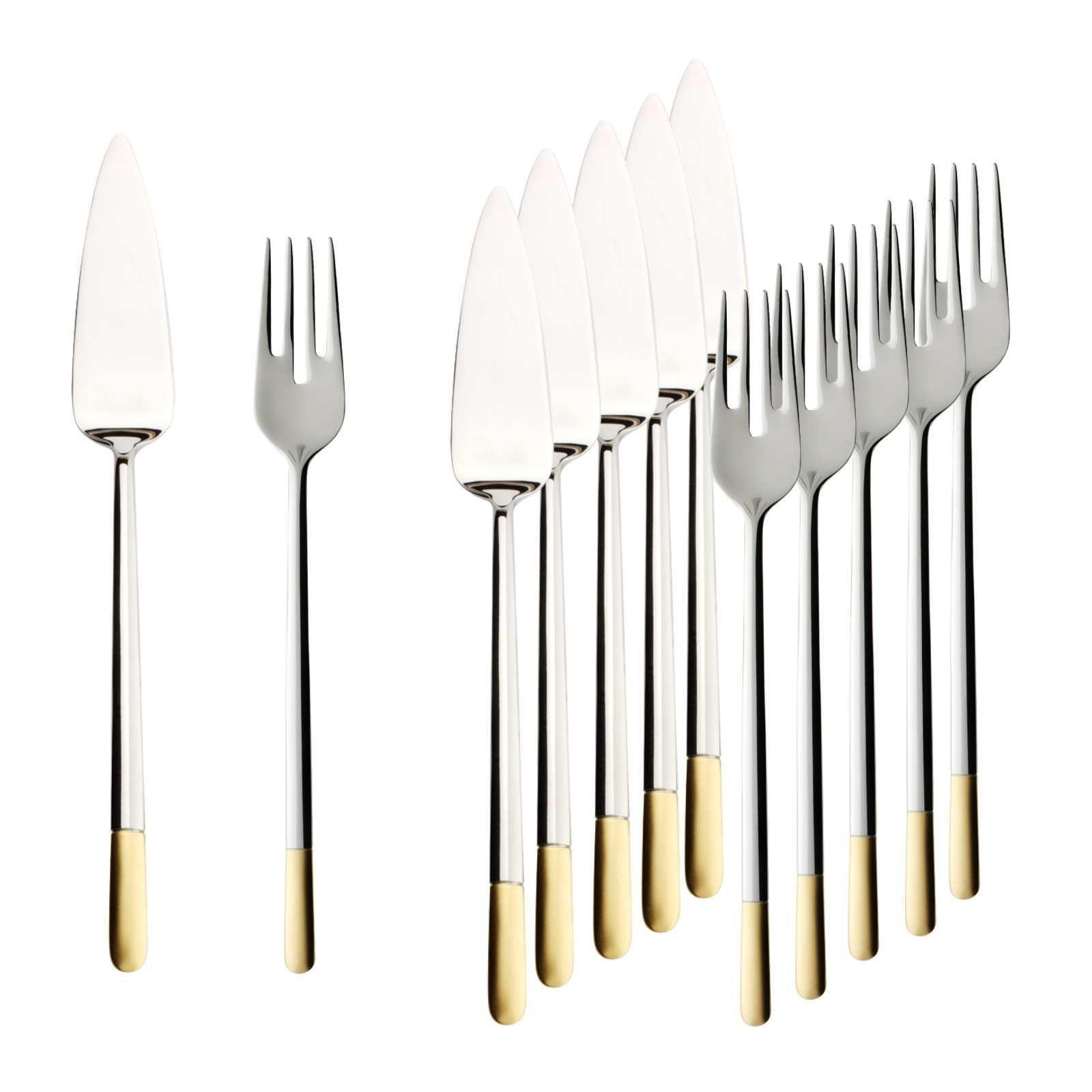 FISCHBESTECK Ella teilvergoldet silber 12-tlg. - Silberfarben, Metall - Villeroy & Boch