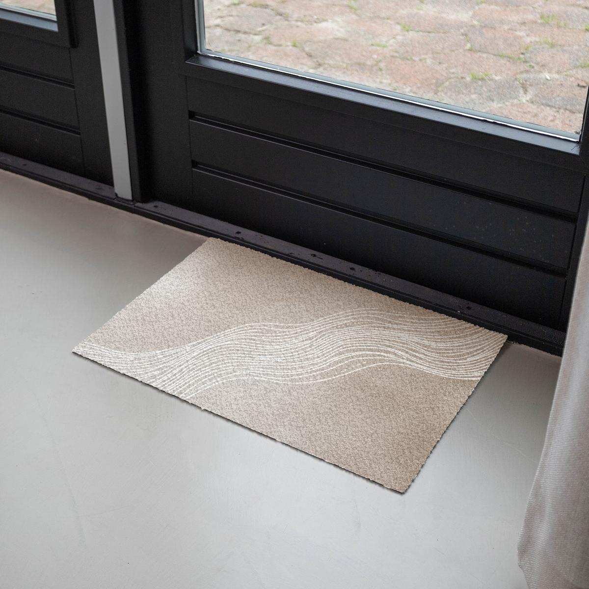 FUSSMATTE Wellenlinien - Fließend - Sandfarben Fußabtreter 60x40 cm - Beige, Kunststoff (60/0.4cm) - MuchoWow