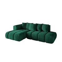 ECKSOFA Ottomane Links CLOUD-L-v1 280x185x90 Dunkelgrün Velours - Dunkelgrün, Holzwerkstoff/Kunststoff (180/289cm) - ALTDECOR