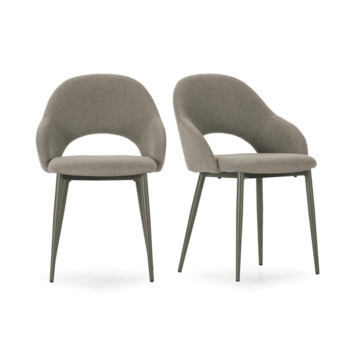 STÜHLE 2er-Set mit Stoffbezug und Metallfüßen 57/84/54 cm - Grün, Textil (57/84/63.5cm) - Calicosy