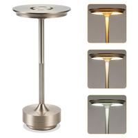 TISCHLEUCHTE Glanzig 12.8/12.8/27 cm - Nickelfarben, Kunststoff/Metall (12.8/12.8/27cm) - ZMH