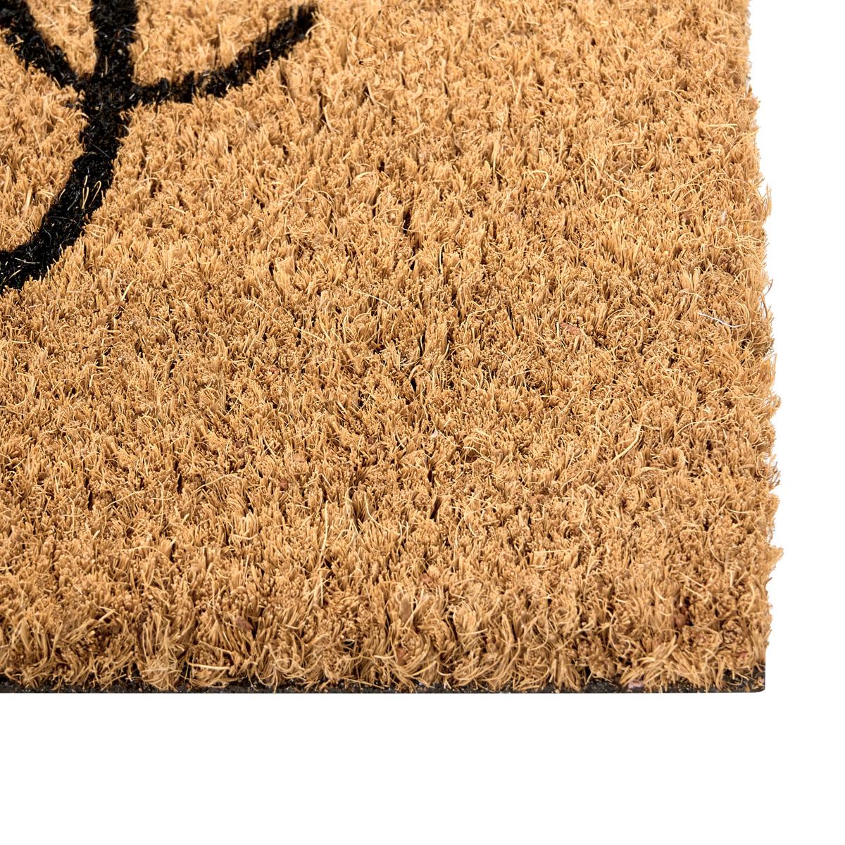 FUSSMATTE Naturfarben 60/90 cm Weihnachtsmotiv Kokosfasern Canarem - Naturfarben, Textil (60/90cm) - Beliani