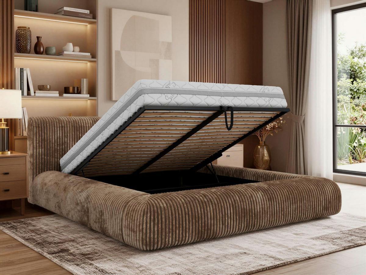POLSTERBETT TILBEA CLASSIC 200/200 - Braun Cordstoff - ohne Matratze - Braun, Textil (200/200cm) - MKS