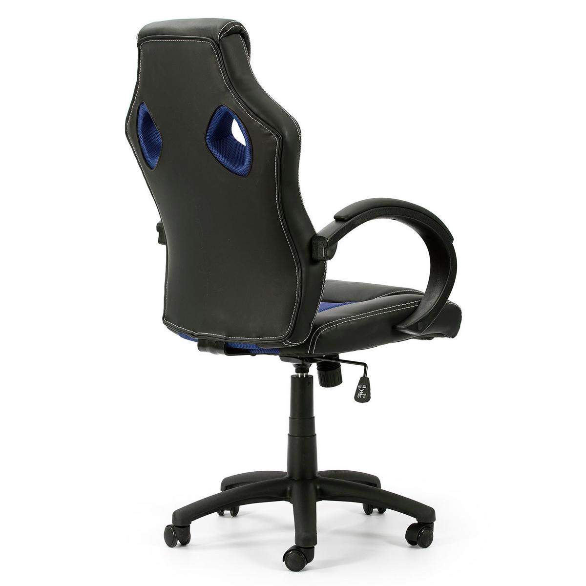 DREHSTUHL Hamilton Schwarz/Blau - Blau, Fell (68/112/61cm) - VS Venta-stock