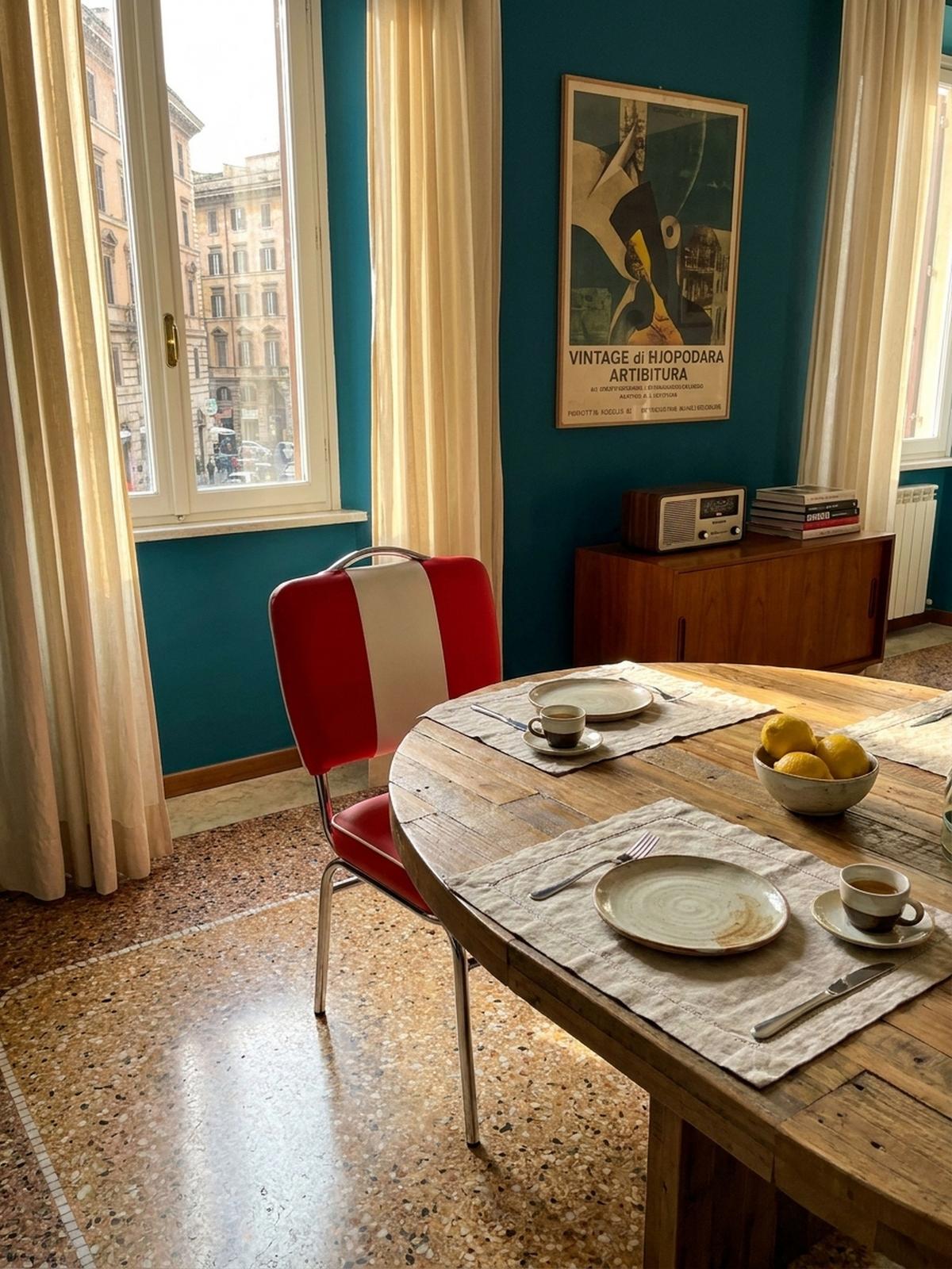 ESSZIMMERSTUHL Kunstleder mit Metallgestell Retro 50-er Jahre gepolstert, Rot 47x45x90 cm - Rot/Silberfarben, Kunststoff/Textil (47/90/45cm) - KADIMA DESIGN
