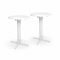 STEHTISCH Bellini Ø80xH110cm Weiß (2tlg) - Weiß, Holz/Metall (80/80/110cm) - Beautissu 
