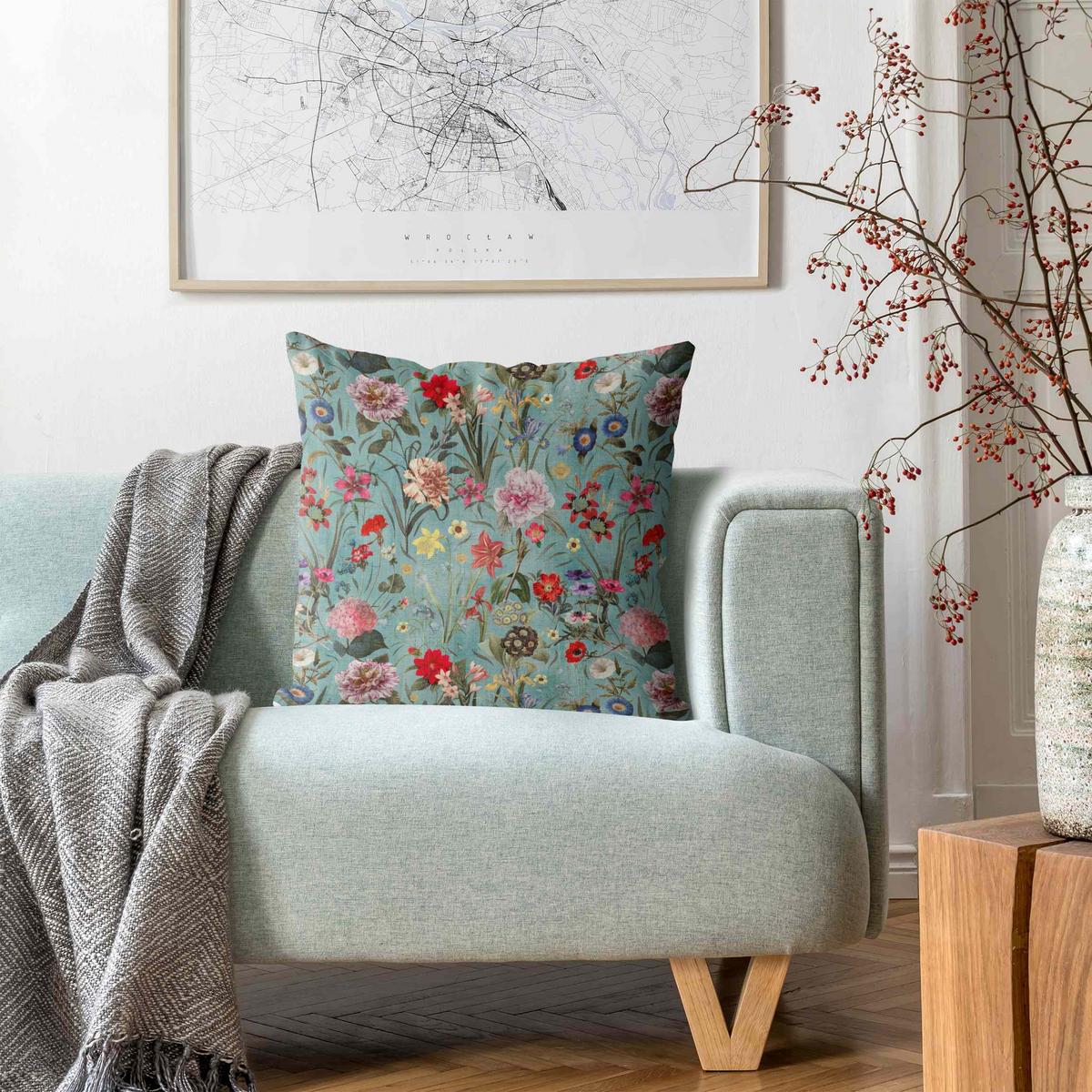 KISSENBEZUG Wildblumenwiese 40/40 cm - Grün, Textil (40/40cm) - Bilderwelten