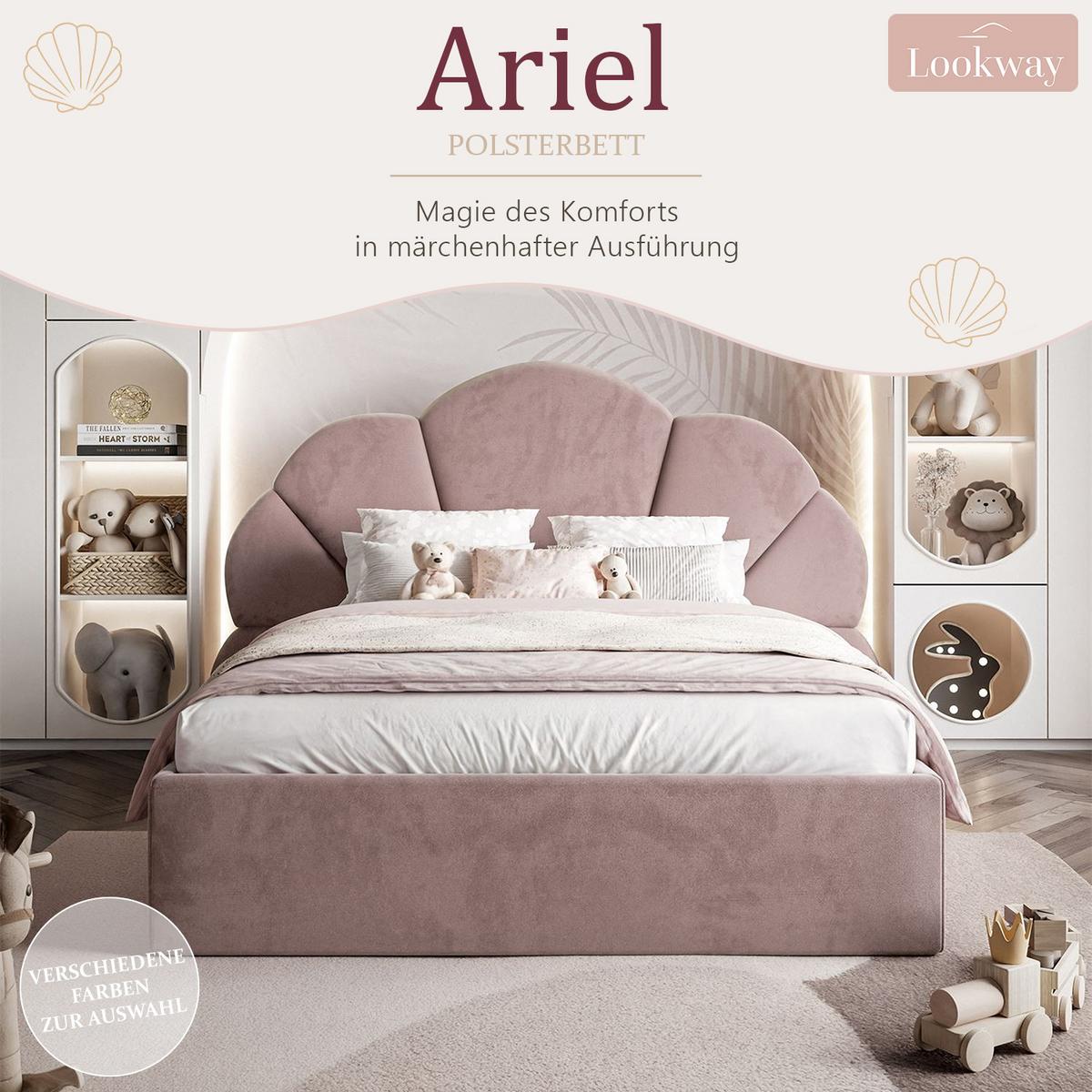 POLSTERBETT ARIEL mit Bettkasten 140x200 cm Element 18 - Rosa, Textil (140/200cm) - Lookway