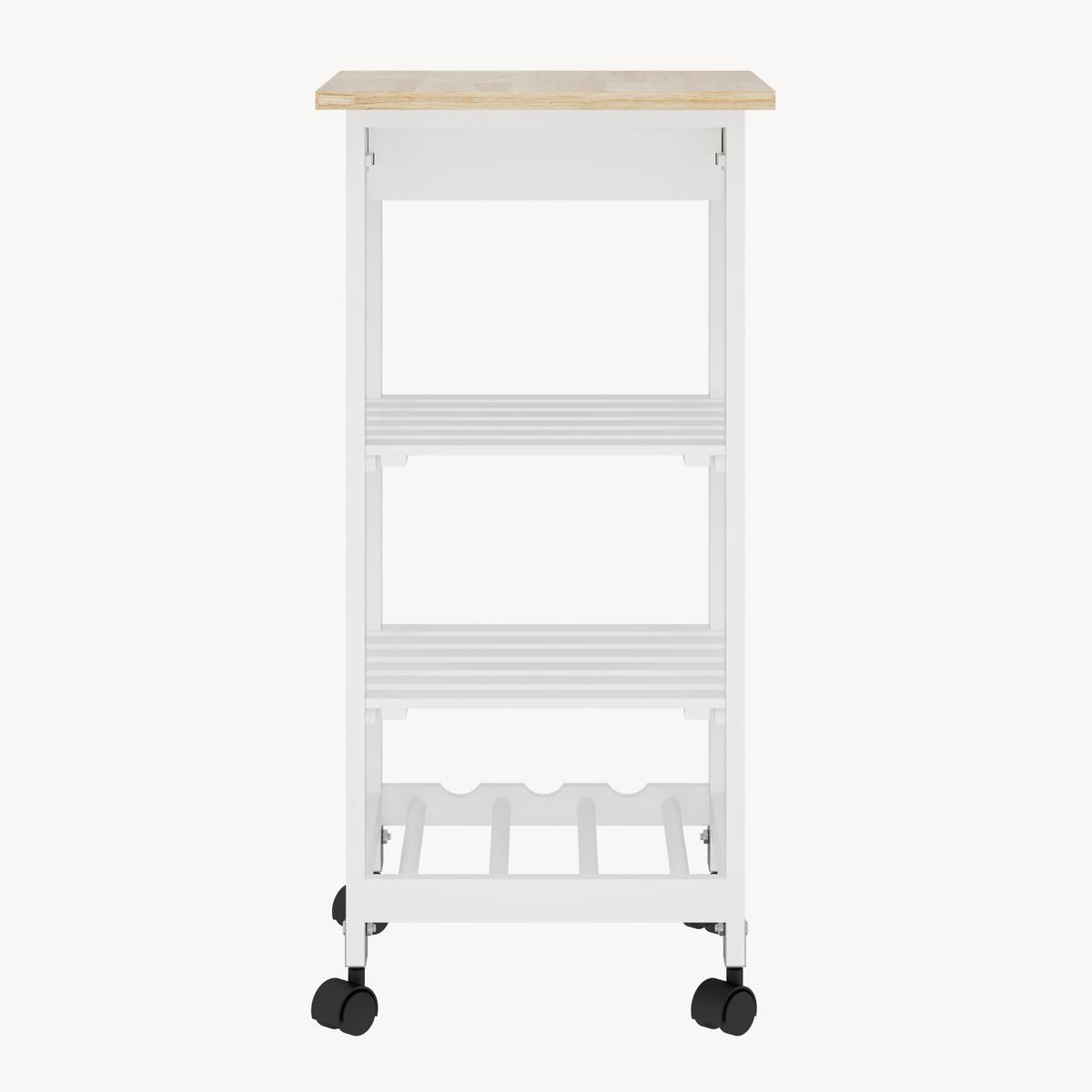SERVIERWAGEN Biel - Weiß, Holzwerkstoff (37/76/37cm) - [en.casa]