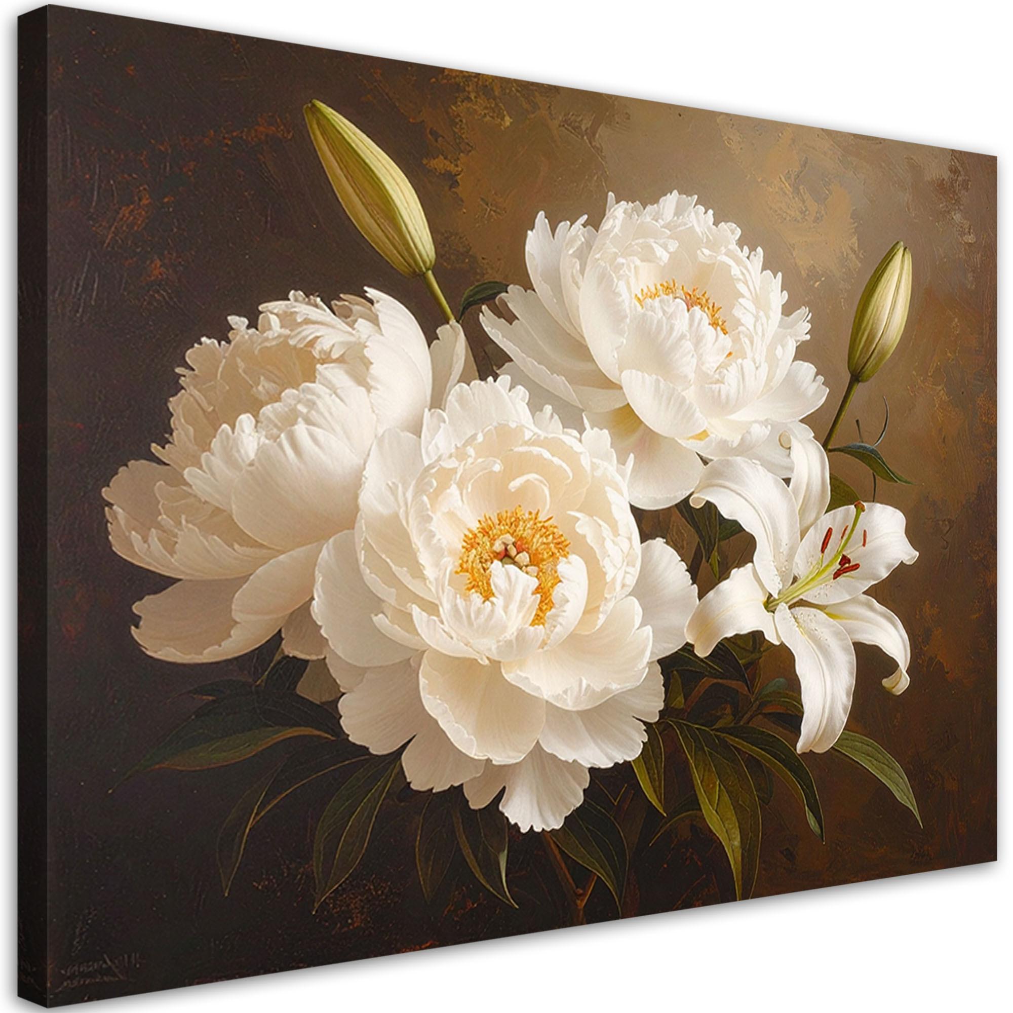LEINWANDBILD Blumen 45x30cm - Braun, Textil (45/30cm) - Feeby