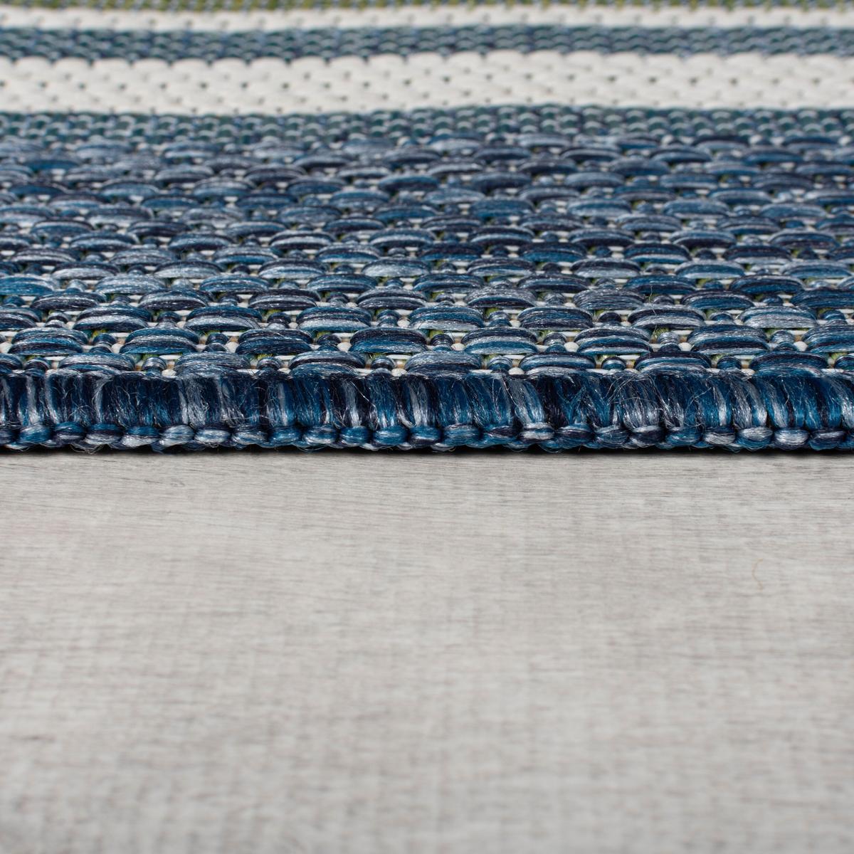 OUTDOORTEPPICH Waschbar FLEET, geometrisch, Blau-Grün, 80 x 230 cm - Blau, Textil (80/230cm) - KADIMA DESIGN