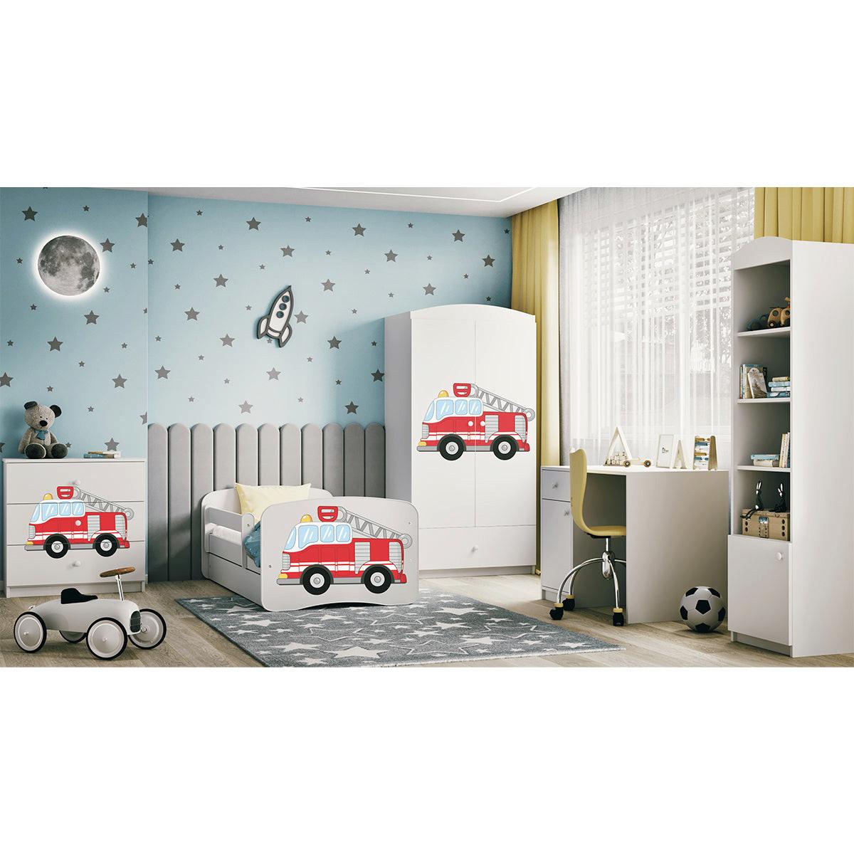 BETT Weiß - Rot/Weiß, Holzwerkstoff (80/180cm) - Petits-meubles