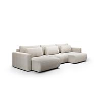 WOHNLANDSCHAFT Chaira Mit Schlaffunktion - Hellgrau, Holzwerkstoff/Textil (340/85/149cm) - Fun Möbel