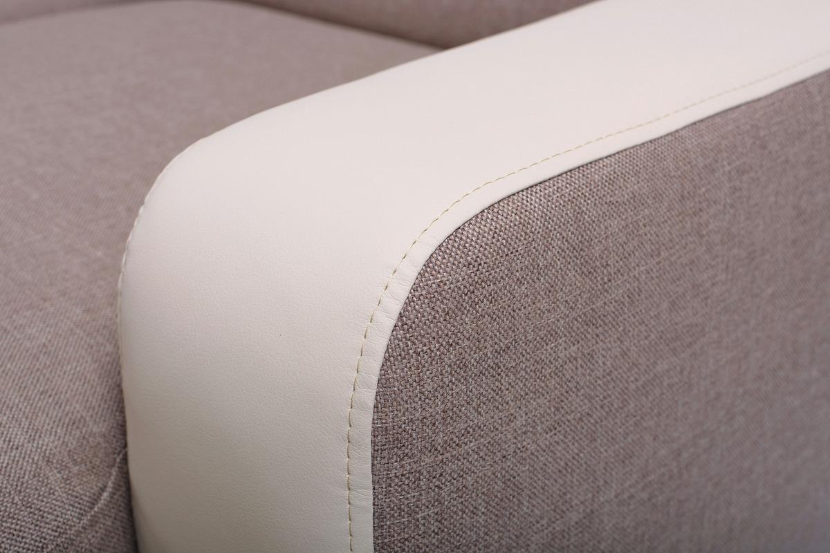 ECKSOFA MIRA Braun Geflochtener Stoff mit Schlaffunktion - Braun, Holz (263/184cm) - MASSENO
