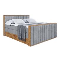 BOXSPRINGBETT mit Matratze H3|H4 und Lattenrost - LOLLI4-Z KING-200x200 - Grau Casablanca - Grau, Holzwerkstoff (200/200cm) - ALTDECOR