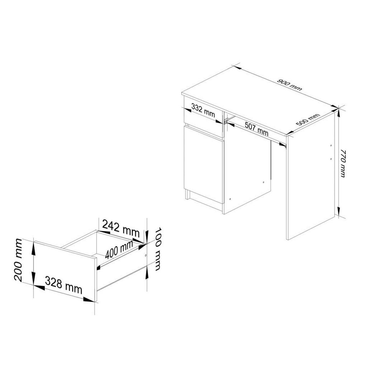 SCHREIBTISCH Eiche Sonoma 77/90/50 - Sonoma Eiche, Holzwerkstoff (68/51/77cm) - RAUMHIRSCH FURNITURE