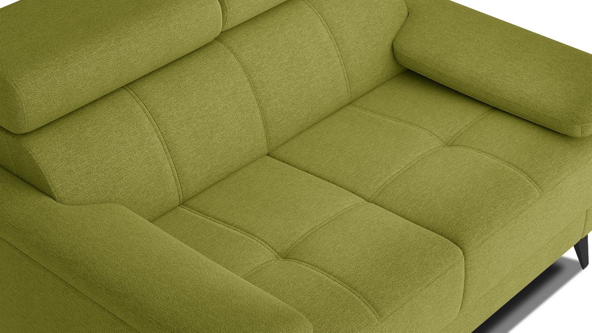 SOFA TAUNUS 2-Sitzer, limette - Limette/Schwarz, Holzwerkstoff/Textil (141/80/102cm) - Wozimo