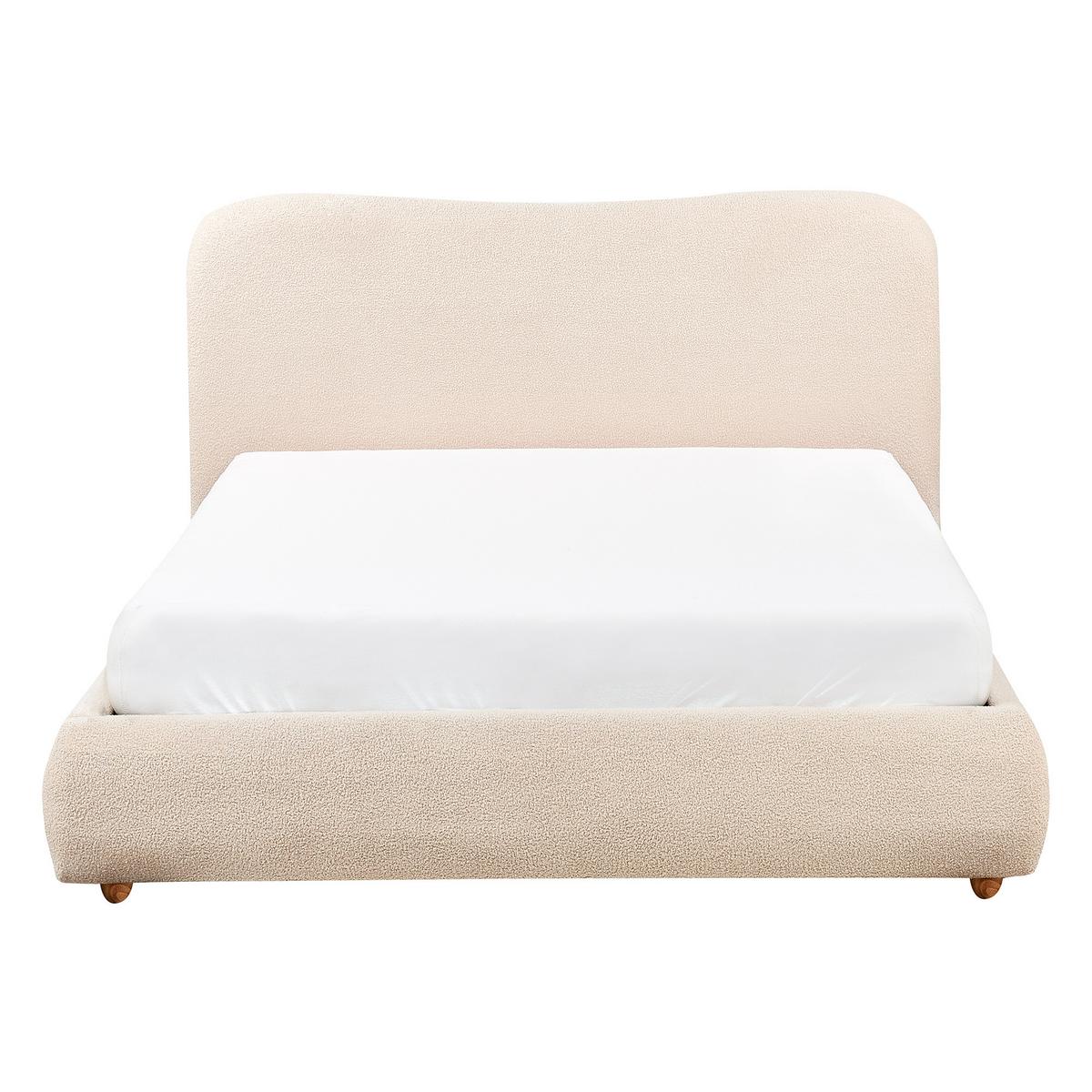 BETT mit Stauraum 140/200 cm Bouclé Hellbraun Blagnac - Hellbraun, Textil (140/200cm) - Beliani
