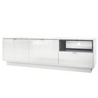 LOWBOARD Metro Einsatz in Grau Hochglanz - Grau, Holzwerkstoff (153/48/37cm) - Vladon