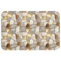 BADEMATTE Mosaik - Marmor - Gold 90x60 cm - Champagner, Textil (90/60cm) - OnlyWow