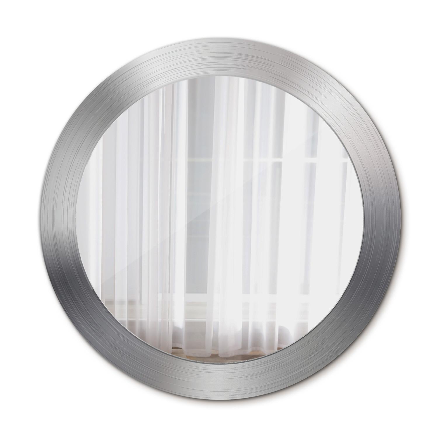 SPIEGEL Ø70 cm Rund mit Aufdruck - Silberfarben, Glas (70/70/0.4cm) - TULUP