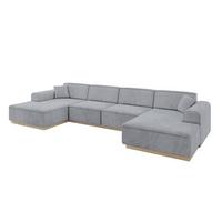 WOHNLANDSCHAFT IREA-U2 - 386x165x80 cm Grau - Titanfarben, Holzwerkstoff/Textil (386/80/165cm) - ALTDECOR