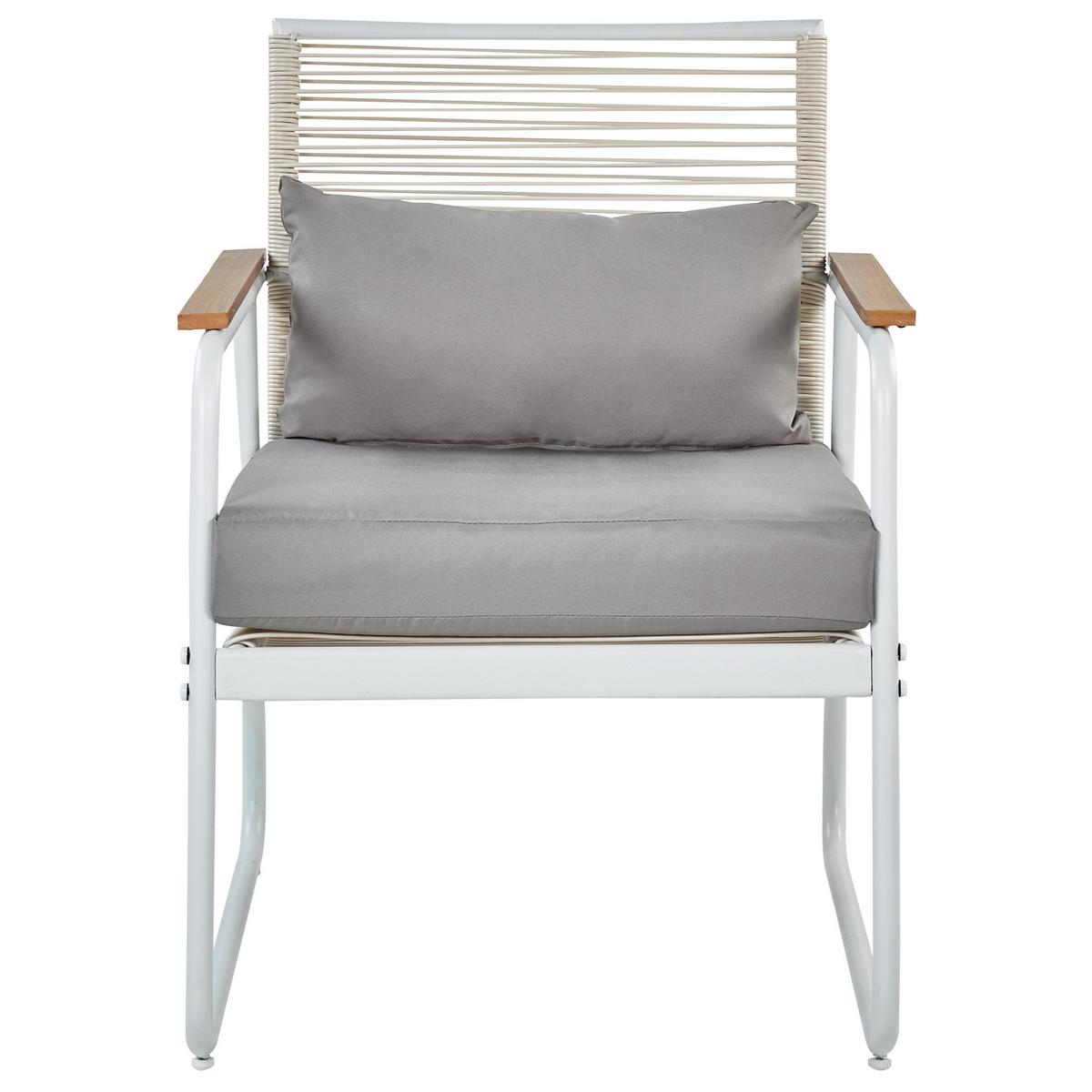 LOUNGE SET 4-Sitzer Metal weiß Pomonte - Weiß/Grau, Metall - Beliani