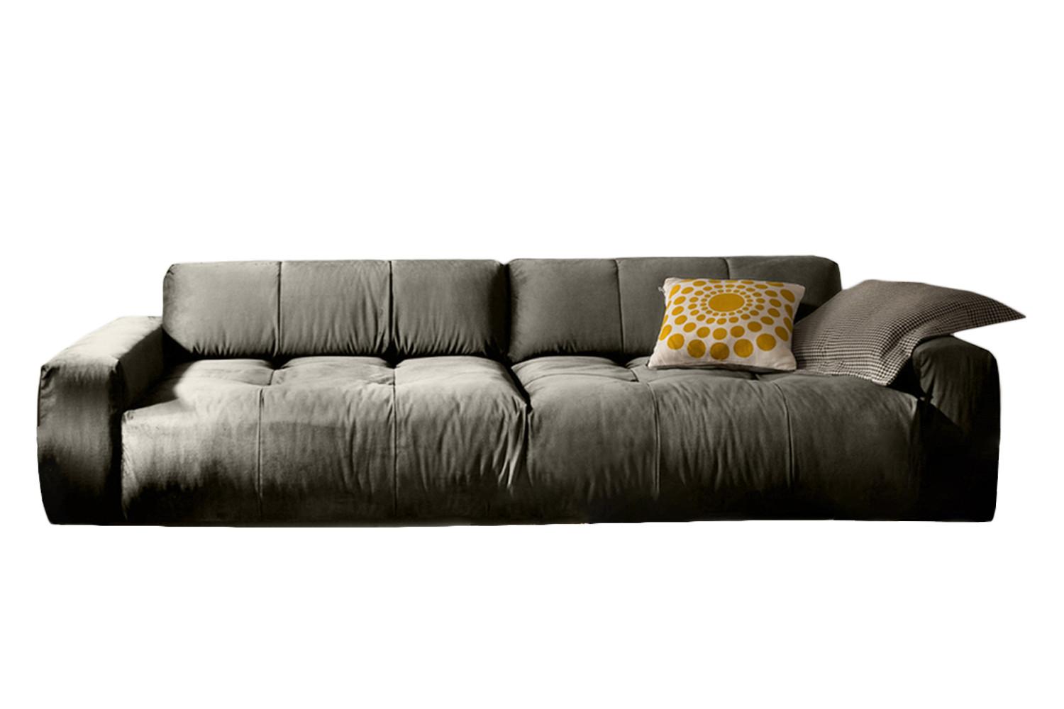 SOFA MIT SITZTIEFENVERSTELLUNG PALACE Silber Webstoff Relaxfunktion - Silberfarben, Textil (298/74/120cm) - KAWOLA