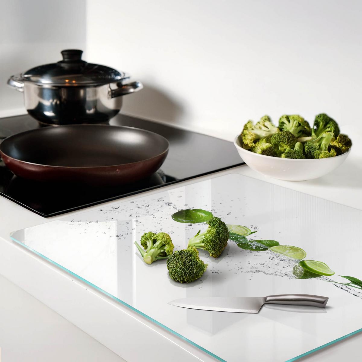 GLASPLATTE 60x52 cm Kalk und Wasser - Grün, Glas (60/0.4/52cm) - TULUP