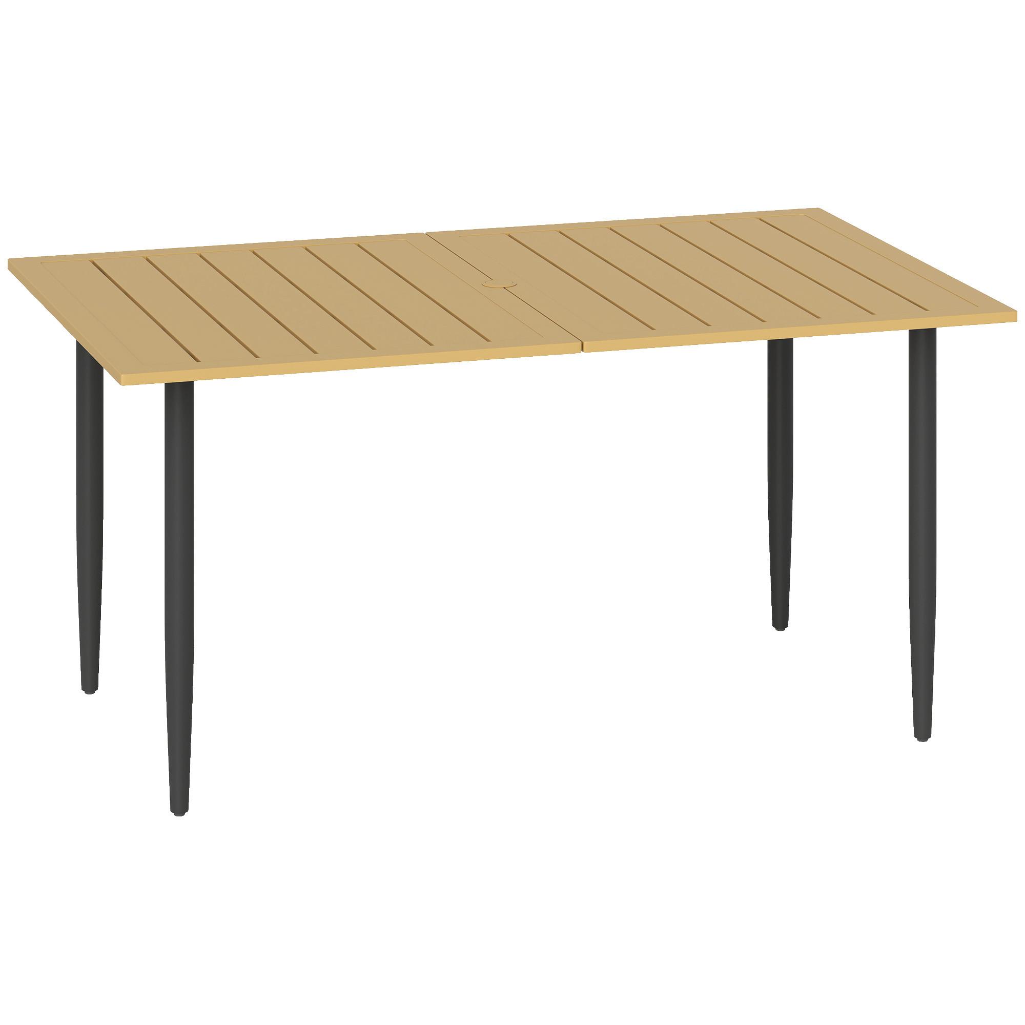 GARTENTISCH rechteckig 150/90/73 cm Braun - Braun, Metall (150/90/73cm) - Outsunny