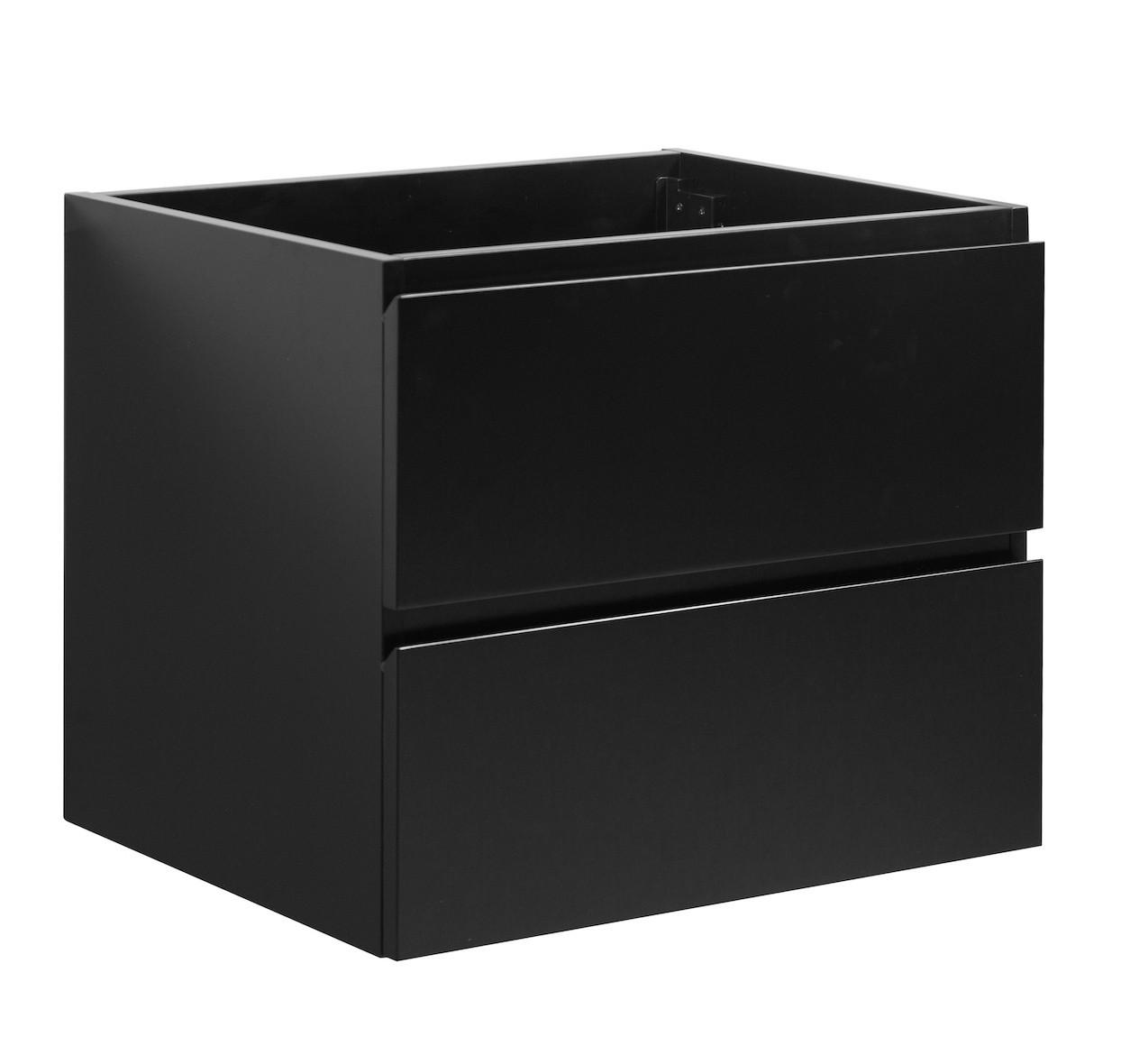 WASCHBECKENUNTERSCHRANK Angela 2 Schubladen Schwarz Matt - 60 x 48 x 50 cm - Schwarz, Holz (60/50/48cm) - Badplaats