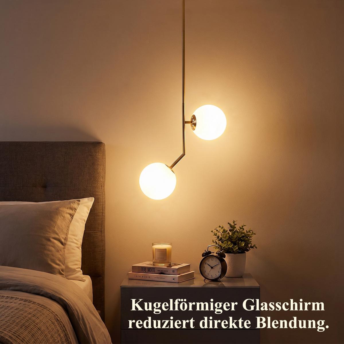 PENDELLEUCHTE Aelvin 41/15/90 cm - Goldfarben/Weiß, Glas/Metall (41/15/90cm) - ZMH