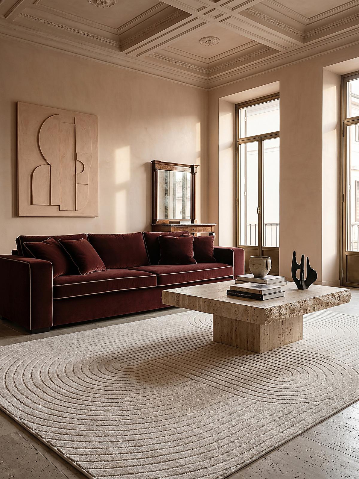 TEPPICH Outdoor Geometrisch MEZEN Polypropylen Creme 140 x 200 cm - Beige, Textil (140/200cm) - KADIMA DESIGN