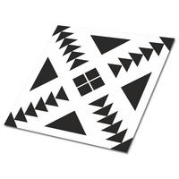 FLIESENAUFKLEBER 9 Stück 30x30 cm selbstklebend Dreiecke und Quadrate - Schwarz, Textil (30/1.6/30cm) - TULUP