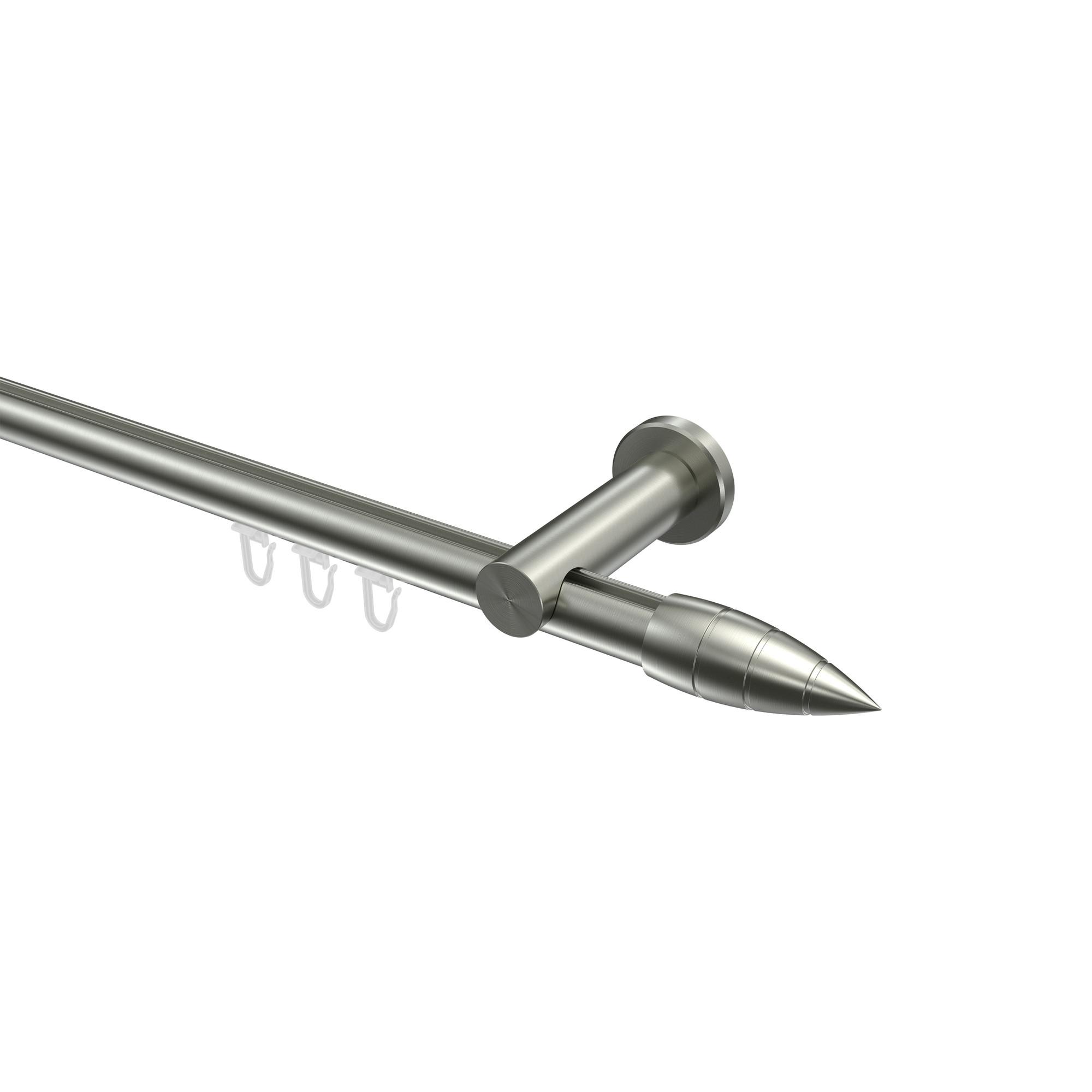 GARDINENSTANGE INNENLAUF Platon Samanto 120 cm, 1-läufig, 20 mm Ø Edelstahl-Optik - Edelstahlfarben, Metall (120cm) - INTERDECO