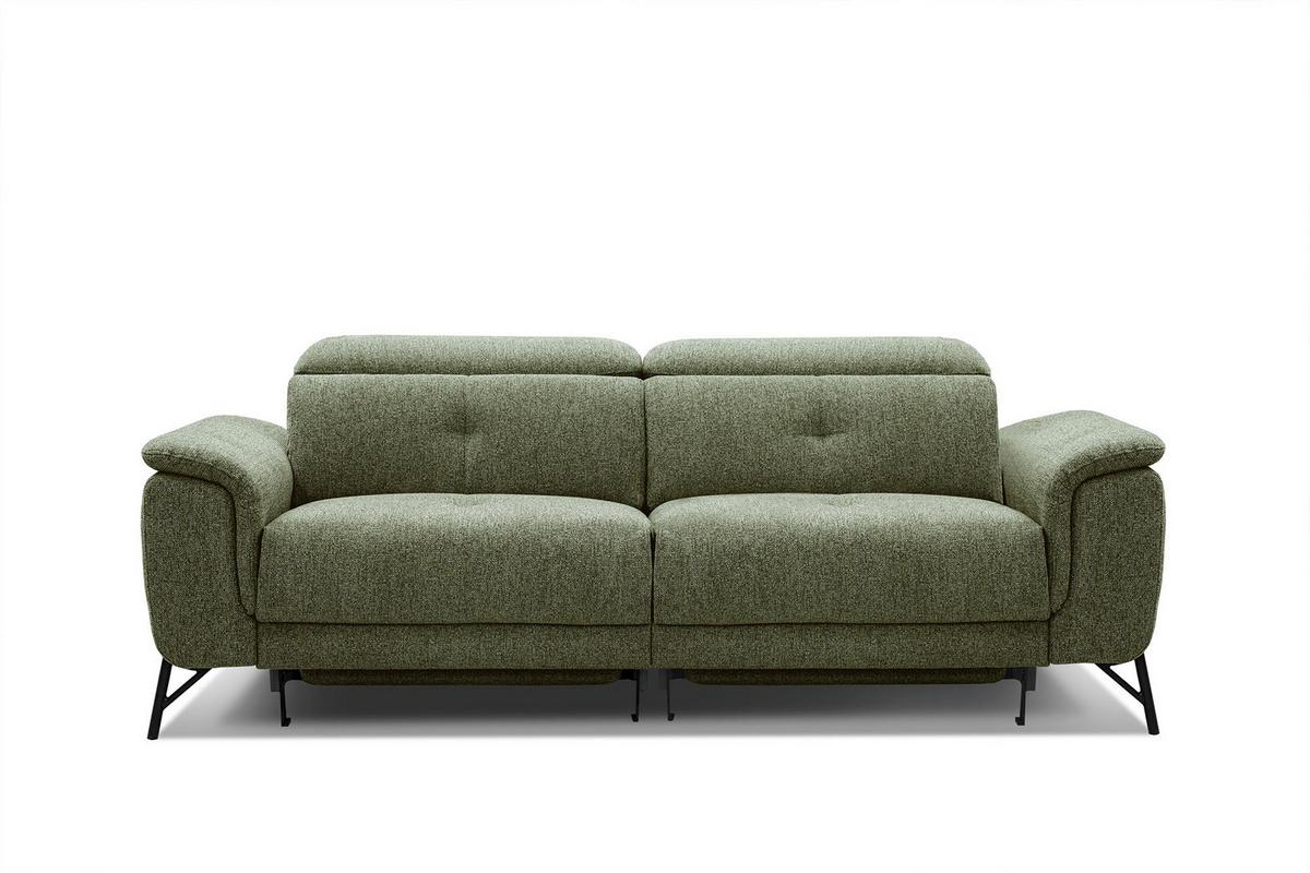 SOFA AVENA 3-Sitzer mit 2 Relaxfunktionen, olivgrün - Olivgrün, Holzwerkstoff/Textil (204/80/108cm) - Wozimo