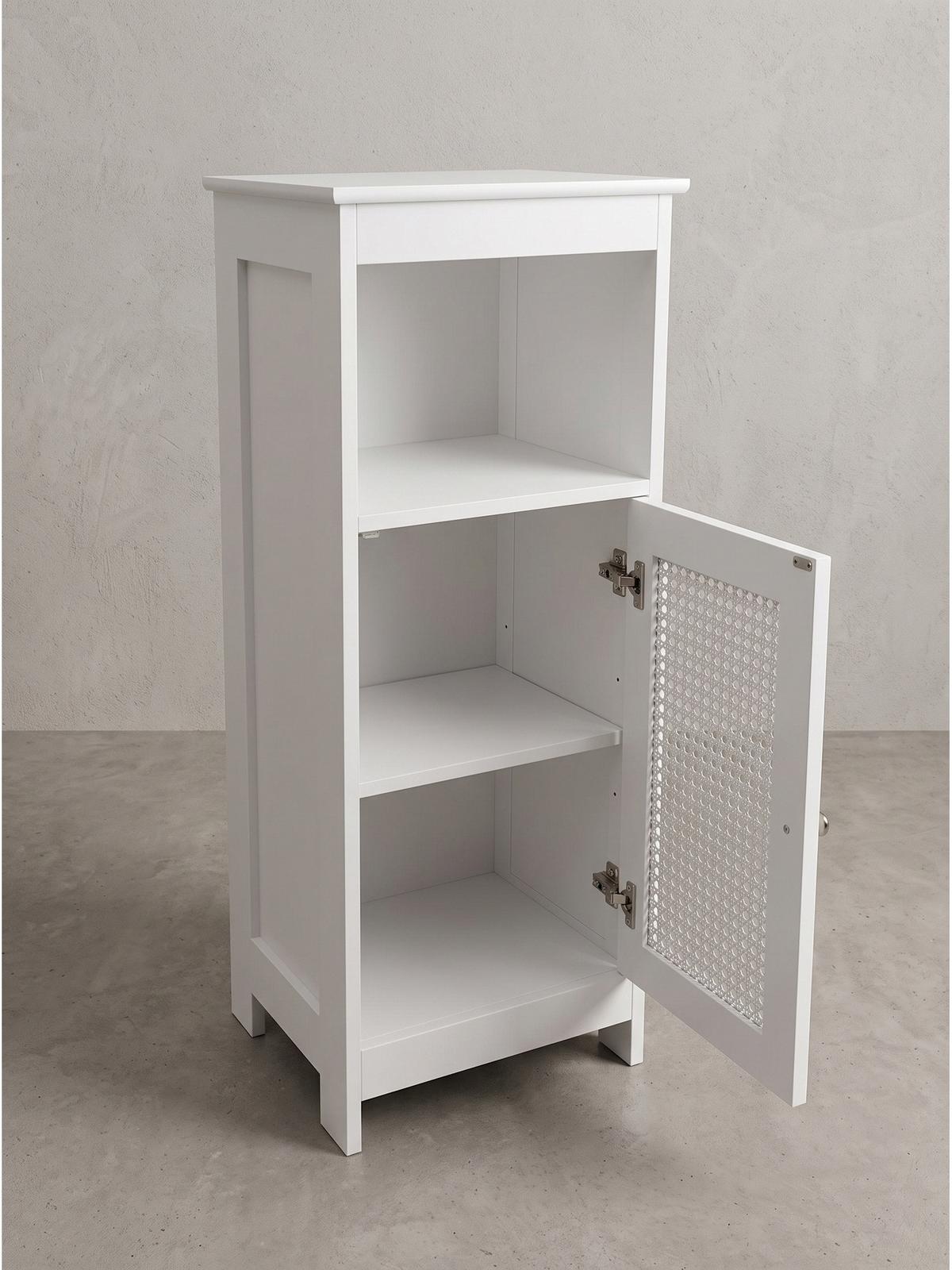 BADSCHRANK ADOUR, MDF, mit Stauraum, Weiß, 30 x 28 x 80 cm - Weiß, Holzwerkstoff/Metall (30/80/28cm) - KADIMA DESIGN