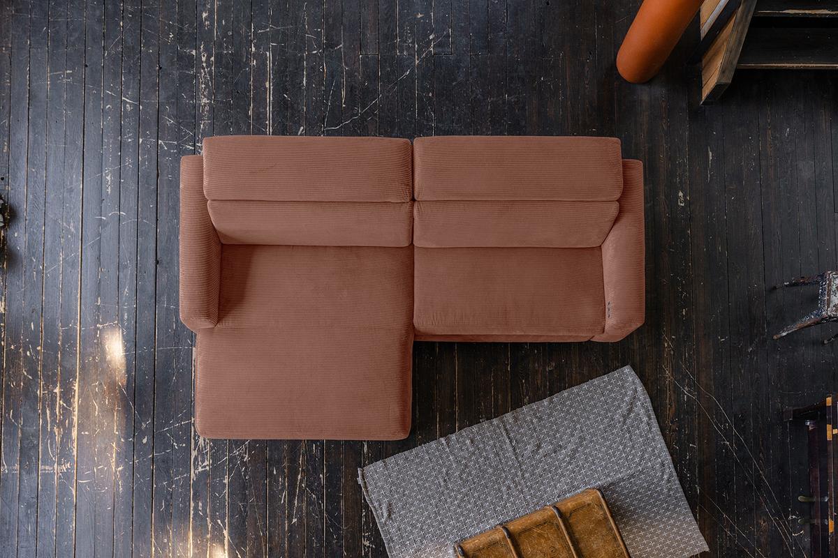 ECKSOFA LAISKA Braun Cord - Schwarz/Braun, Textil/Metall (282/177cm) - KAWOLA