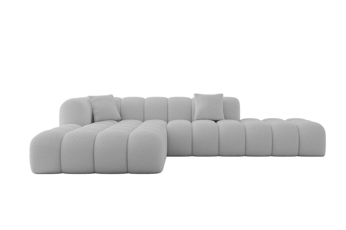 ECKSOFA Ottomane Links OLEA-L2 - 289x176x71 cm Hellgrau - Hellgrau/Schwarz, Holzwerkstoff/Kunststoff (190/309cm) - ALTDECOR